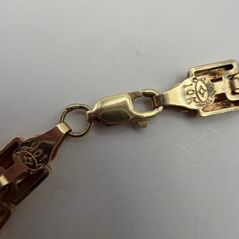 Vintage 10K Yellow Gold Link Bracelet with 14K Lobster Clasp (4.77g) Lightweight - Picture 4 of 8